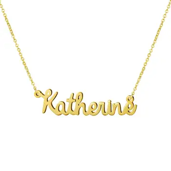 

AAA Quality Custom Name Necklaces Gold Color Personalized Letter Stainless Steel Necklace Pendant Collares Mujer Birthday Gift