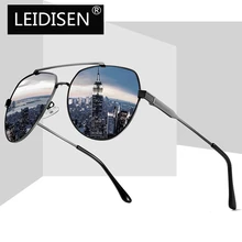 LEIDISEN Polarized UV400 Sunglasse Men Dazzle Color Driver Classic Retro Brand Designer Coating Lens Sun Glass 0945