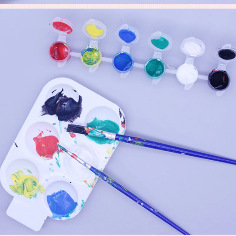 

1pc 6 Grids Paletter For Watercolor Painting Candy Color Circle Paletters Oil Gouache Acrylic Drawing Tray Pallet Art Supply