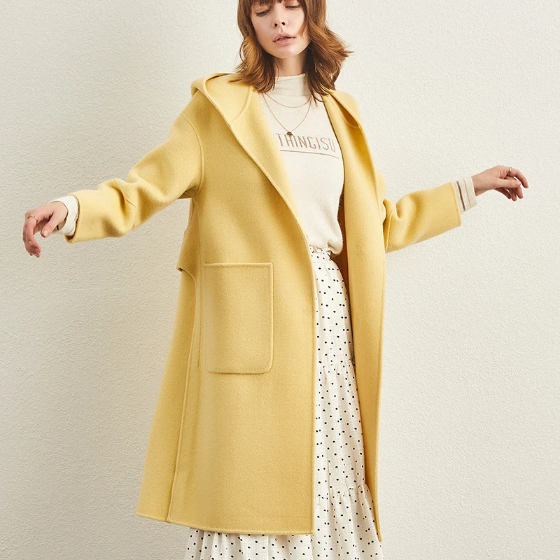 Popular hooded double coat of new fund of 2019 autumn winters is female ...