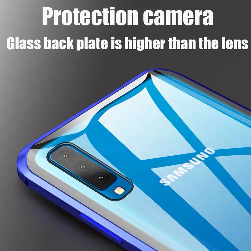 Магнитный металлический чехол для samsung Galaxy S10 Lite S9 S8 Plus Note 10 Pro 8 9 A7 A50 A60 A70 двухстороннее закаленное стекло