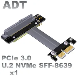 PCIE-convertidor U.2 de interfaz U2 a PCI-E, Cable de datos de extensión de estado sólido NVMe, 3,0x1 SFF-8639, Gen3, Cable plano Flexible Ssd, 1 unidad