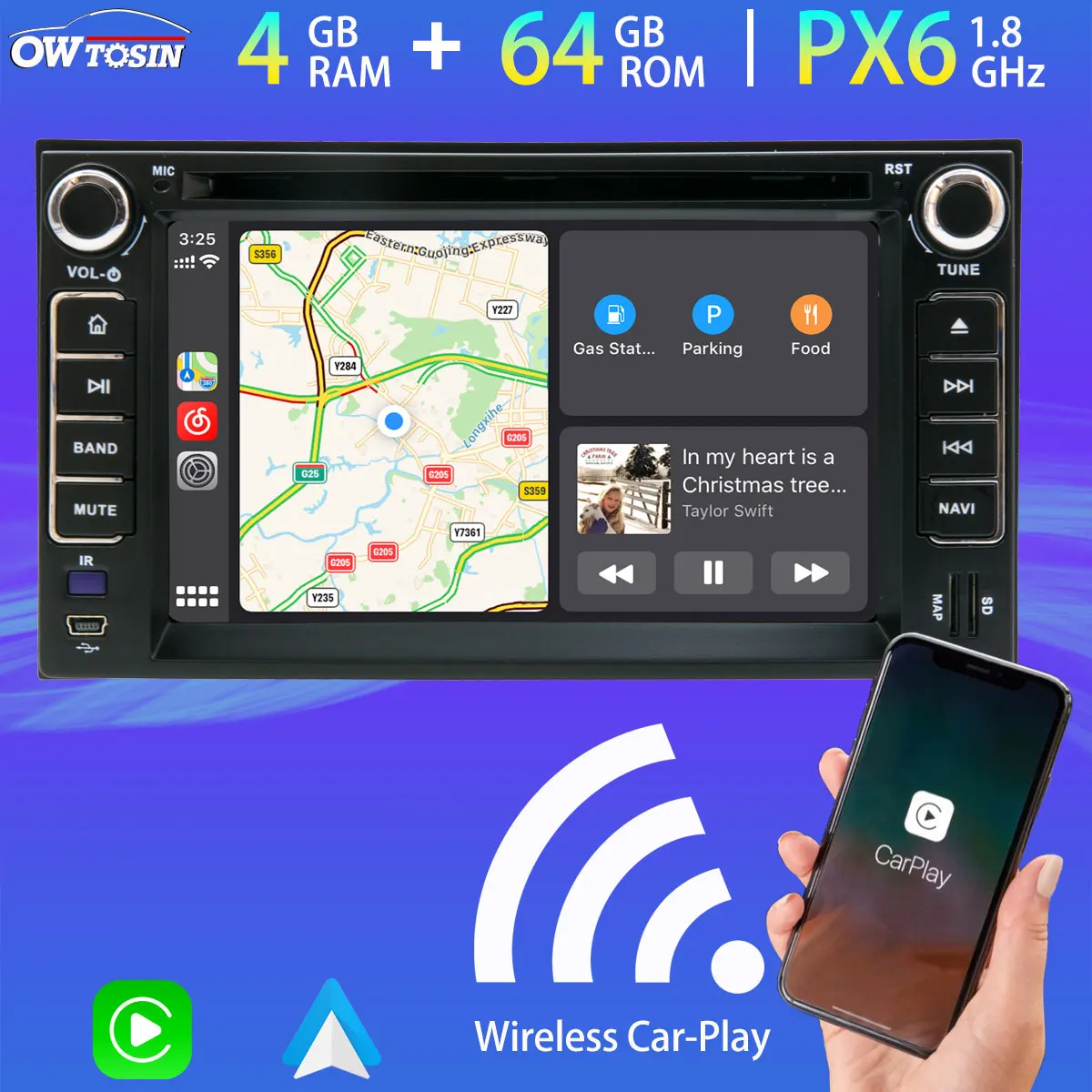 Автомагнитола PX6 Android 10 4 Гб + 64 ГБ DVD GPS-навигация радио для KIA Ceed Tar рондо карнавал