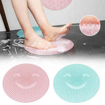 

31cm Round Silicone Bath Massage Cushion Brush for Lazy Wash Feet Clean Dead Skin Bathroom Artifact Back Cushion Shower Foot