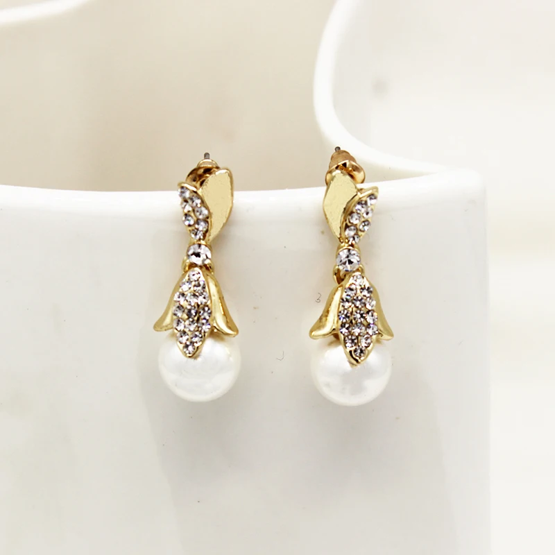 Винтажные серьги-гвоздики с лунным жемчугом, этнические серьги с кристаллами в виде звезд для женщин, модный бренд, свадебные украшения, подарок - Окраска металла: E311 Gold
