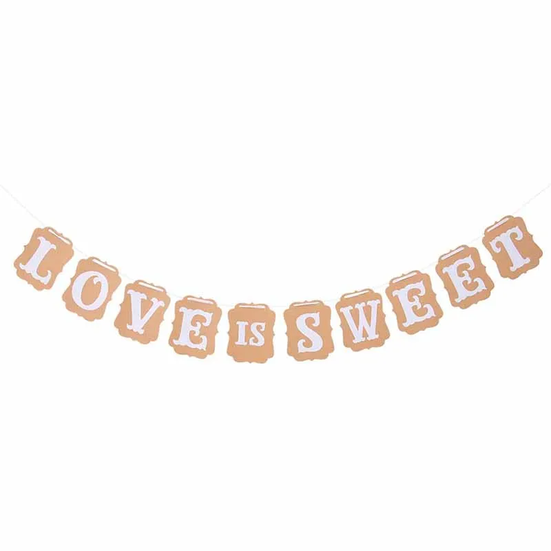 Надпись LOVE IS SWEET винтажный Свадебный баннер реквизит для фотобудки свадебное
