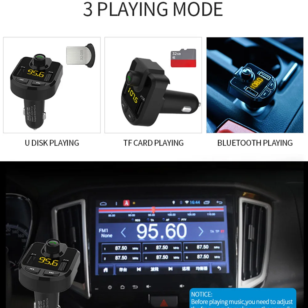 VR робот Bluetooth 5,0 fm-передатчик автомобильный музыкальный MP3-плеер беспроводной громкой связи автомобильный комплект 5 в 2.1A двойной USB зарядное устройство адаптер