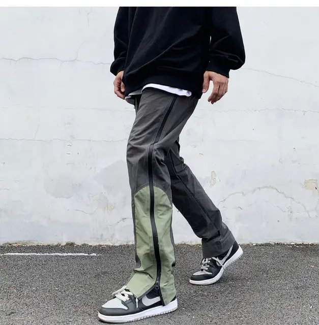 Streetwear Men Zipper Cargo Pants | Men Street Wear Cargo Trousers 