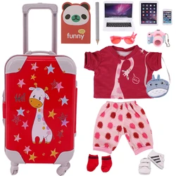 Vêtements de poupée, chaussures, accessoires de valise, 18 pouces, américain, 43Cm, poupée nouveau né, Logan, garçon, fille, jouet DIY 