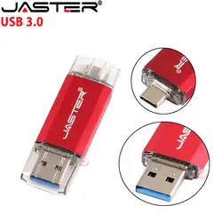 Оригинальный логотип Jaster type-C 3,0 usb флэш-накопитель 3,0 64 Гб металлический пользовательский накопитель 32 Гб карта памяти 16 Гб для телефонов Micro