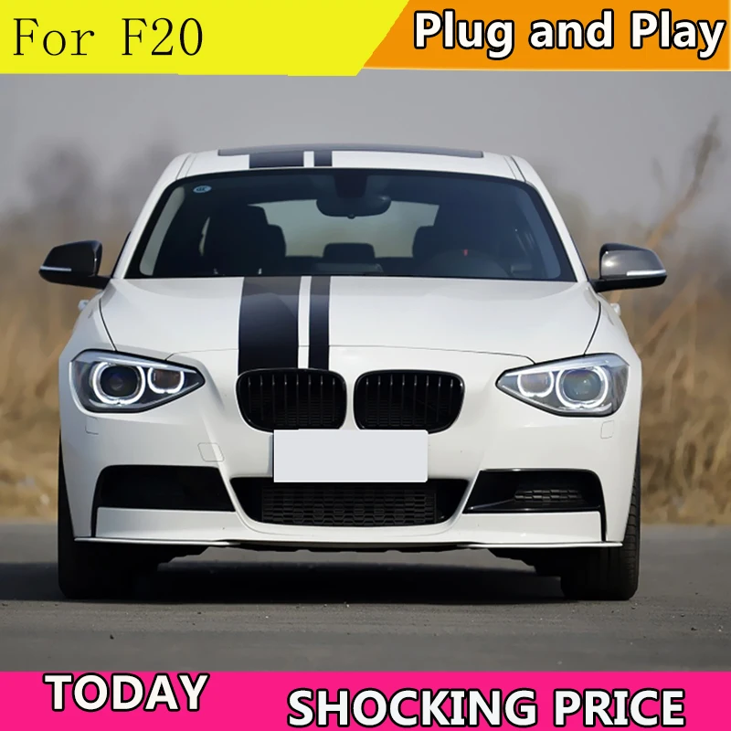 car styling For BMW 1 Series F20 Headlights 2012- Double Beam Lens Projector Xenon Lamps led drl