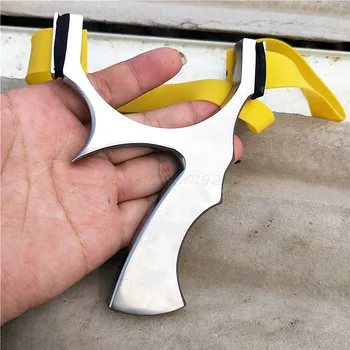 

Hunting Slingshot Stainless Steel Catapult High Quality Shooting Sling Shot with Flat Rubber Band New Outdoor Sport Game
