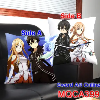 45x45cm anime sword art online pillow case sao yuuki asuna kirito dakimakura case 3d double sided print pillowcase decorative buy at the price of 4 44 in aliexpress com imall com