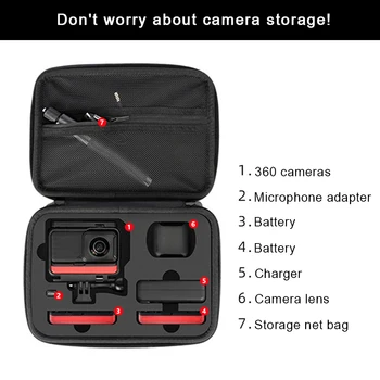 

Shockproof Waterproof Wear Resistant Travel Insert Outdoor Camera Bag Small Portable With Strap Protection For Insta360 One R