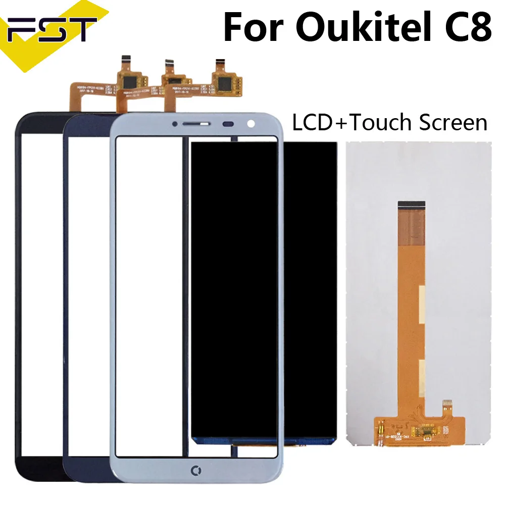 ЖК дисплей и дигитайзер сенсорного экрана для Oukitel C8 100% тестирование запасные