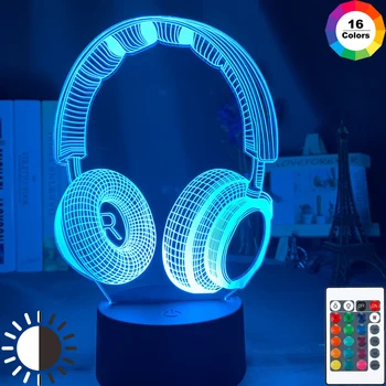 

3d Night Light Headset Led Touch Sensor Colorful Nightlight for Kids Bedroom Decorative Light Cool Gift for Child 3d Lamp Desk
