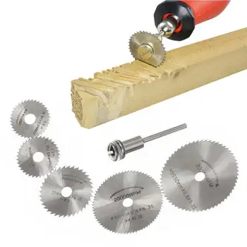 

7pcs Small Saw Blade Set High Speed Steel Cutting Blade Electric Grinder Saw Blade Rotary Power Tool Wood Cutting Disc Drilling