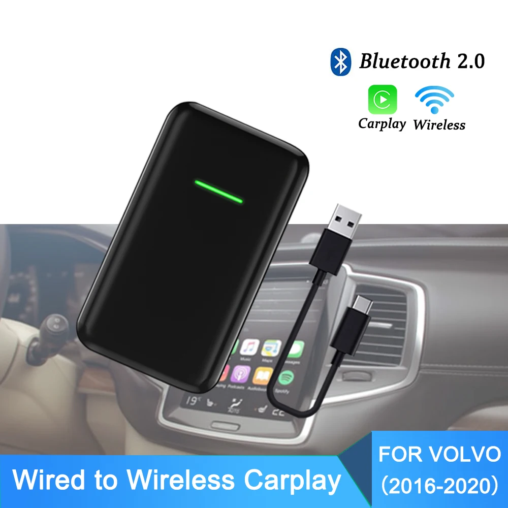 

Wired to Wireless CarPlay Apple Dongle Usb For Volvo XC90 S90 V90 XC60 S60 V60 XC40 Carplay2air New Version2.0 update ios13 14