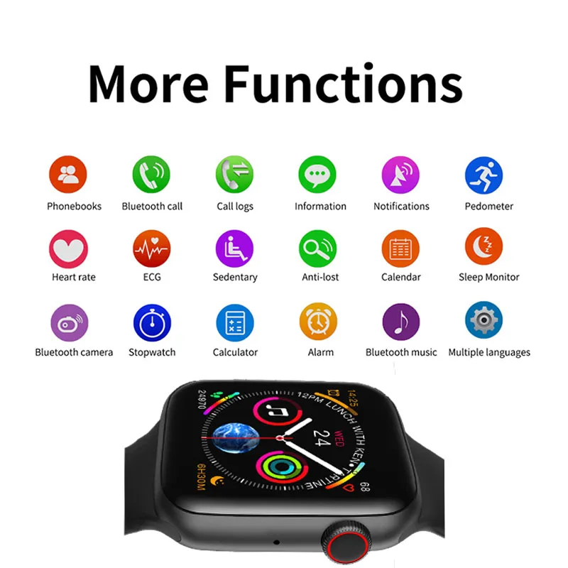 IWO 8 MAX Smart uhr Full Touch Fitness Tracker Sport Smartwatch Armband Ersatz für Android IOS Pk W34 xiaomi iwo 8 10