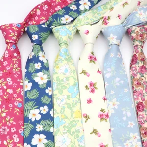 Corbatas clásicas de algodón hechas a mano para hombre, lazos de flores de 6CM, estrechos, florales, rosas y azules, regalo, corbatas informales para fiesta de boda