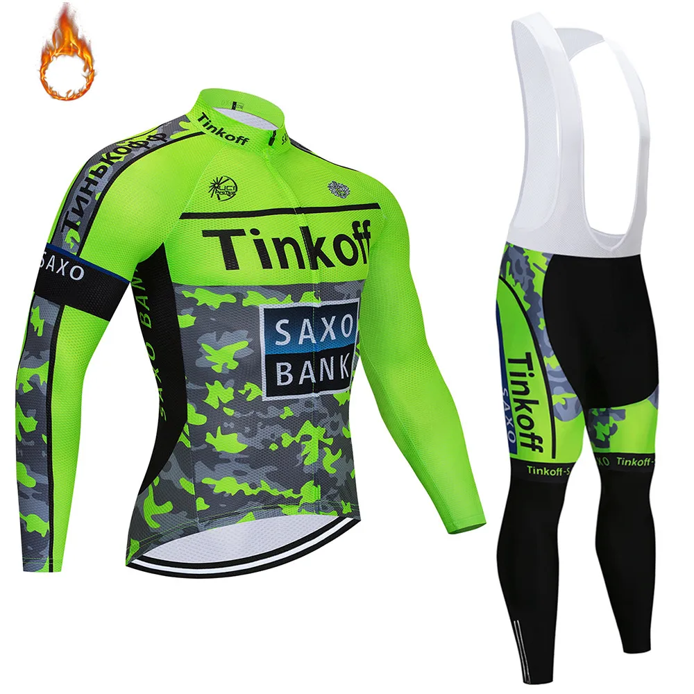 1 Tinkoff одежда для велоспорта Pro Team зимние теплые флисовые мужские майки для велоспорта MTB велосипед Майо Ropa Ciclismo Спортивная одежда - Цвет: 1
