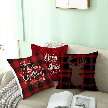 

Merry Christmas Decorative Pillowcases Polyester Christmas Throw Pillow Case Cover Santa Claus Elk Pillowcase Home Decor