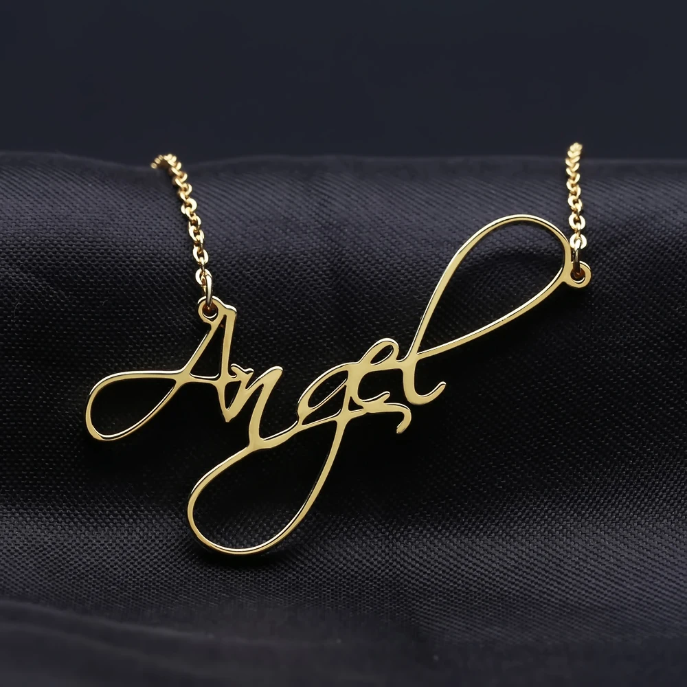 Zciti-collar con nombre personalizado para mujer y niña, colgante con placa de nombre de acero inoxidable, joyería de nacimiento único