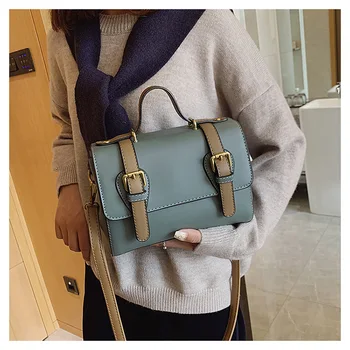 

2020 New Style Retro Small Bag Women's Textured Crossbody Bag Handbag Double Skin Article Fashion Small Square Bag