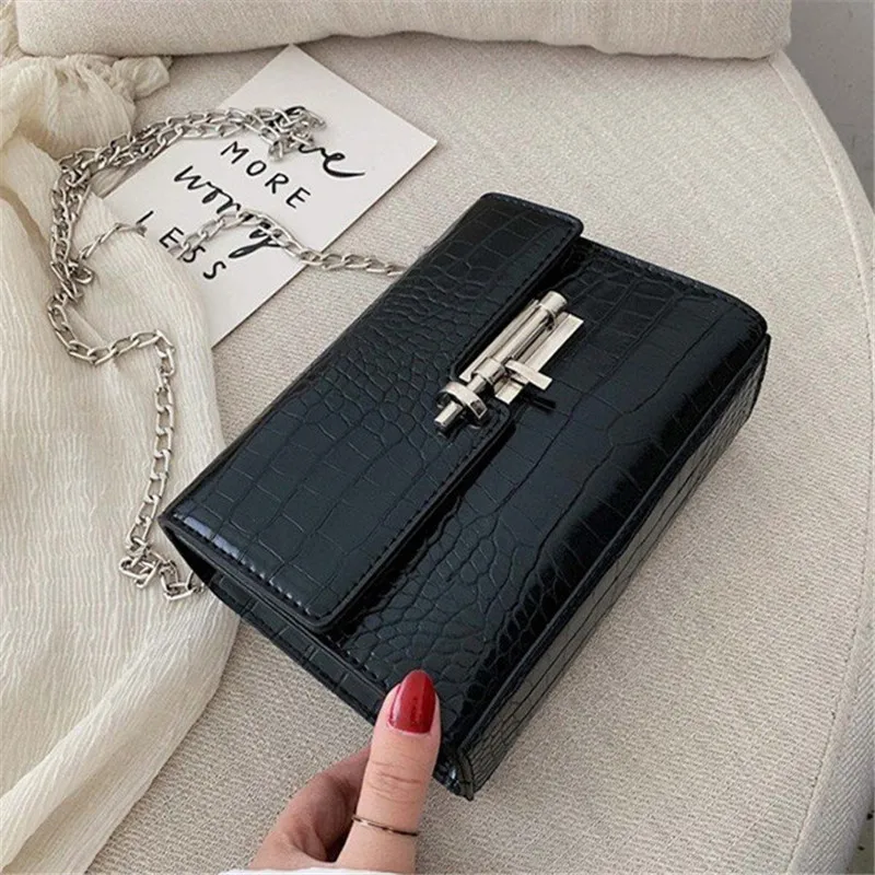 

2019 Brands Designer Women Shoulder Bag Chain Strap Flap Ladies Alligator Handbags Messenger Bag Women Clutch Bag Sac A Main