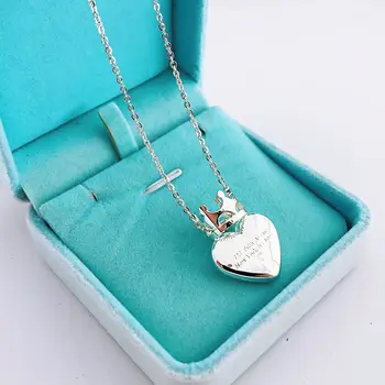 

Classic Carve Forever key lock Love Heart Pendant Necklace For Women Titanium Steel Silver Color Woman Necklace Earings Jewelry