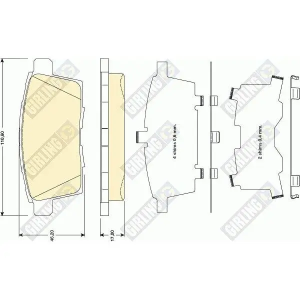 Колодки тормозные MAZDA CX7/CX9 07- задние GIRLING 6134729