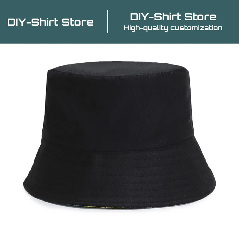 New Unisex Summer Bucket Hat Women Outdoor Sunscreen Fishing Hunting Cap Men Sun Prevent Hats Custom Print Logo Text Gift Hat