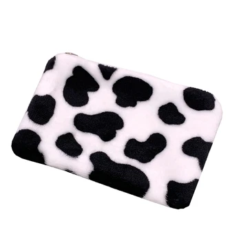 

Lovley Plush Cow Pattern Coin Purses Women Cute Wallet Coin Bags