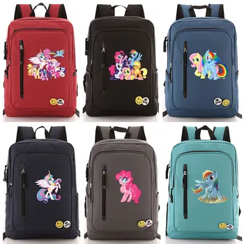 

My Little Pony Rainbow Dash Pinkie Pie Boy Girl School bag Women Zip Bagpack Teenagers Schoolbags Men Student Backpack Packsack