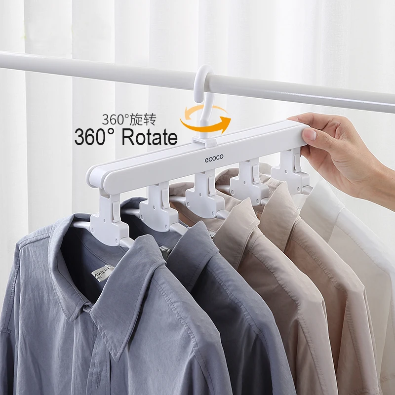 

Creative Clothes Hanger Coat Pants Drying Rack Multifunction Plastic Storage Hanger 3D Space Saving Closet Organizer 5 Hook 2019