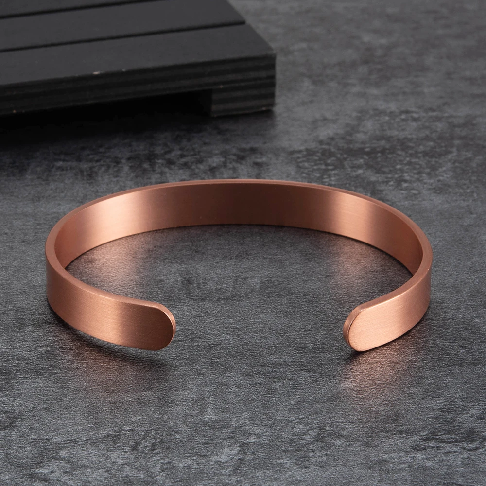 Magnetic Bracelet Bangle Bracelet Vinterly Matte Pure Copper Magnetic Bracelet Men Arthritis Adjustable High Magnets 10mm Cuff Bangles Health Energy Jewelry Male
