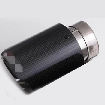 

Inlet 3In Exhaust Pipe Carbon Fiber Black Car Exhaust Muffler Tip Pipe