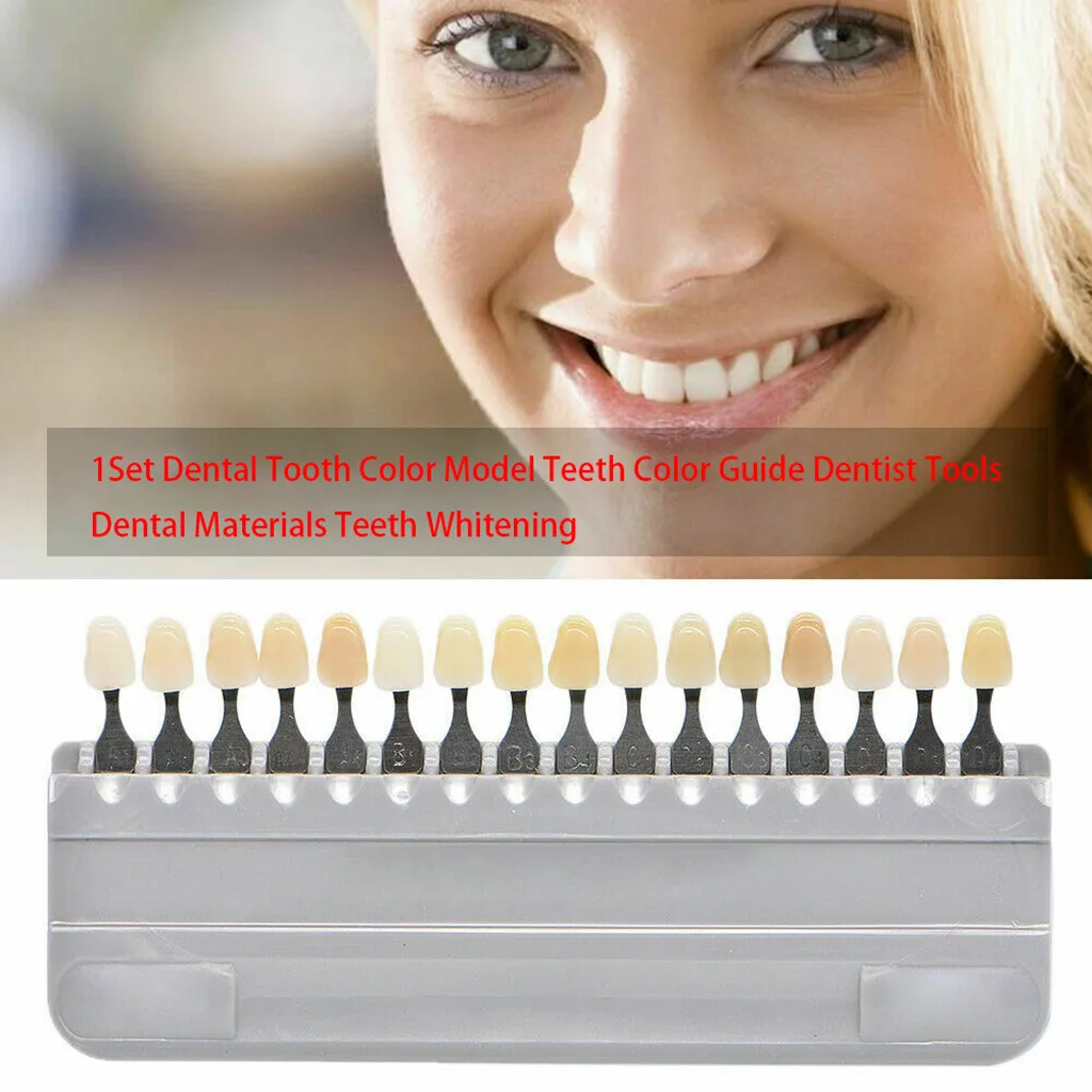 Dental Porcelain Teeth color tooth model Oral Dental Pan Classical Tooth color card 16Color shade guide porcelain teeth