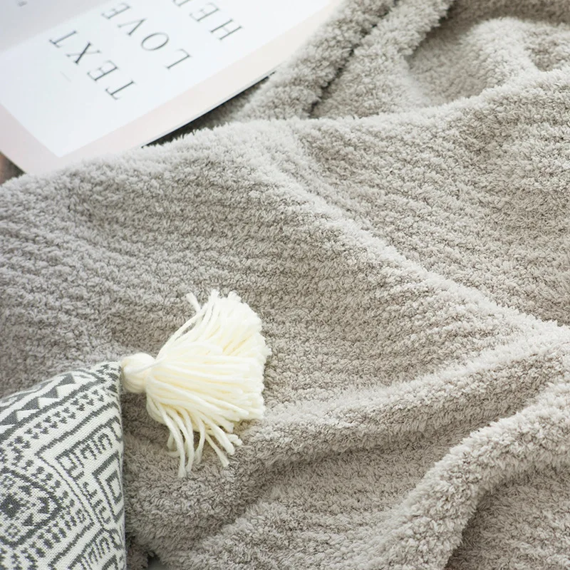 Tendril, супер мягкое трикотажное одеяло с нитью, домашнее мягкое в сборке, для работы в офисе, мягкое одеяло до колена, мягкое одеяло