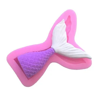 

drop ship Mermaid Tail Silicone Mold Fondant Cake Mold Cupcake Decorating Tools Kitchen Baking Gum Paste Chocolate tools 10.3cm