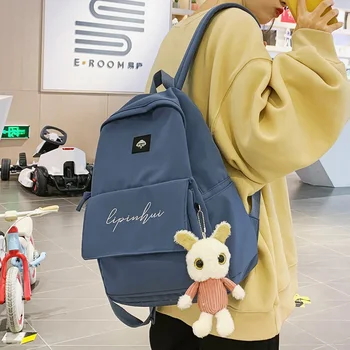 

2020 Fashion Waterproof Nylon Backpack Cute Women Kawaii School Bag Student Girl Backpack Embroidery Female New Bag Book Ladies