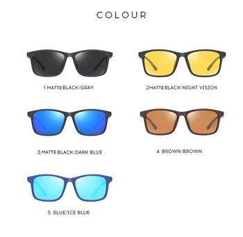 Classic Polarized Sunglasses Men Retro Square Driving Eyewear Travel Sun Glass 4