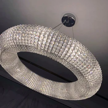 

Modern chrome crystal chandelier lighting round ring dining room lamp led chandeliers for the kitchen bedroom living room