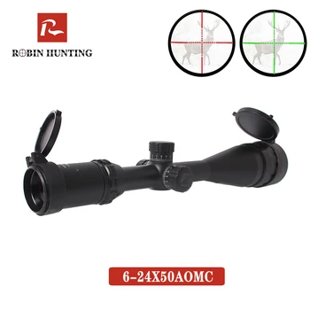 

Robin Hunting 6-24X50 Tactical Optical Rifle Scope Red Green Dot Sight Illuminated Reticle RifleScope For Hunting Air Gun Ak 47