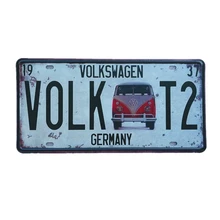 Винтажные металлические жестяные вывески VOLK T2 автомобильный номерной знак автобус настенная художественная картина модные изделия украшения дома стены 15x30 см