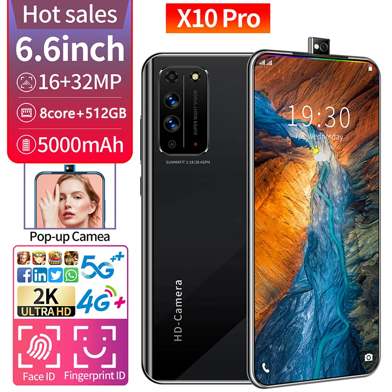 X10 Smartphone 8 +256 GB 6.6 Inch Android