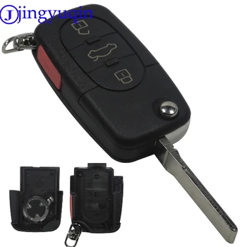 

jingyuqin For VW Passat Jetta Golf Beetle 4/3+Panic Buttons CR1616/CR1620 Flip Fob Remote Car Key Shell Case Cover