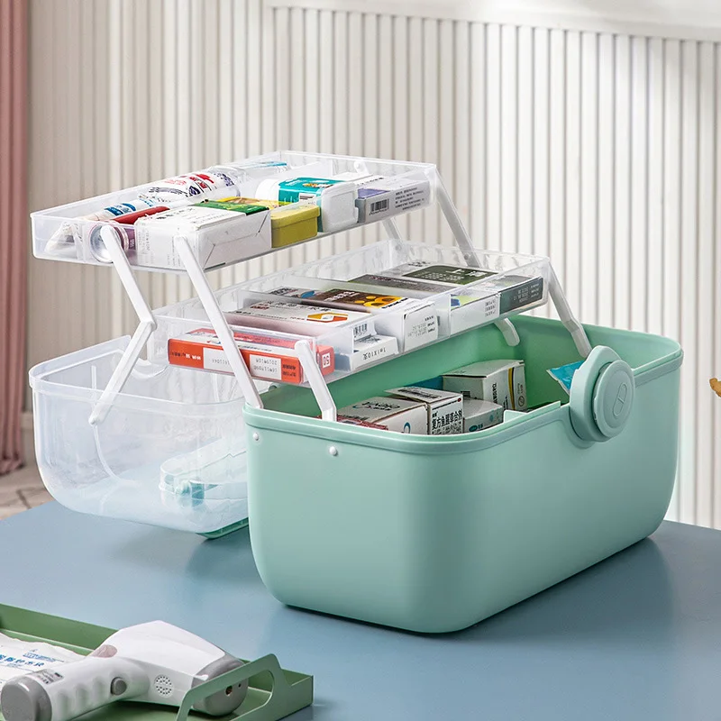 Folding First Aid Kit Storage Box Organizador
