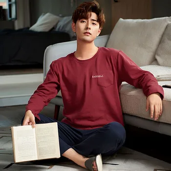 

Flannel Pijama for Men 2 Pieces Lounge Sleepwear Pyjamas Print Winter Bedgown Home Clothes Man PJs Thicken Warm Soft Pajamas Set