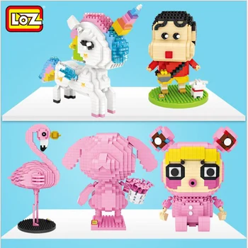 

LOZ Diamond Mini Blocks Rainbow Anime Action Figure Cartoon Colorful Animals Educational Bricks Xmas Toys for Children DIY 9204